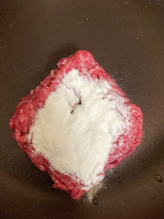 【山芋パウダー使い方シリーズ】ハンバーグのたねに加えてみました！