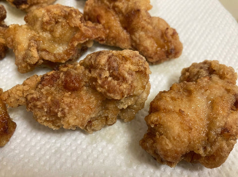 【山芋パウダー使い方シリーズ】唐揚げに揉みこむことで揚げ時間が長くてもしっとりします。